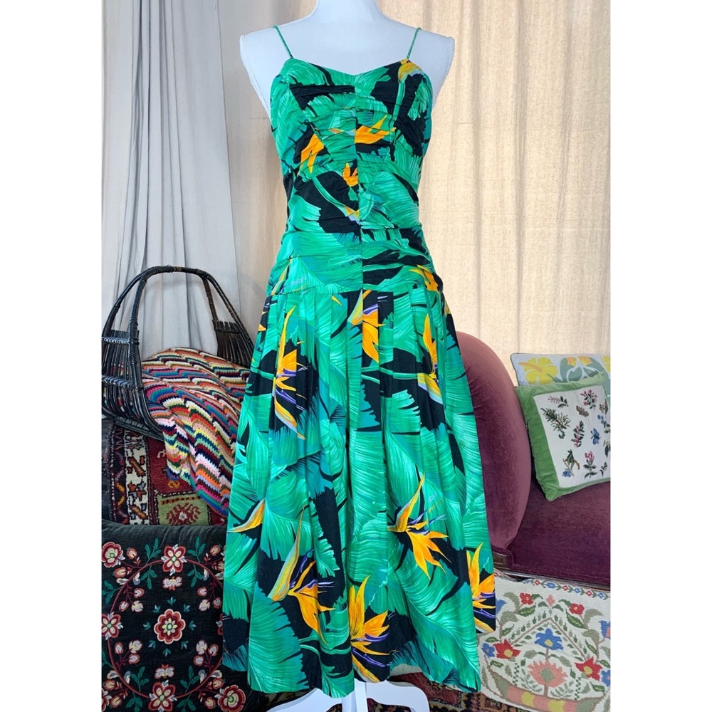 90s Sue Wong Tropical Dress